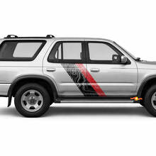 Topographischer Kartenstil Zwillingsstreifen Seiten Vinylaufkleber Decal für Toyota 4Runner 1989-1995 2