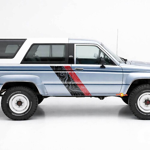 Topografische Kartenstil Zwillingsstreifen Seiten-Vinylaufkleber Decal Für Toyota 4Runner 1984-1989