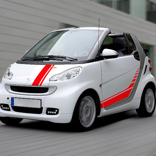 Rennstreifen Motorhaube Seiten Vinyl Aufkleber Set Für Smart