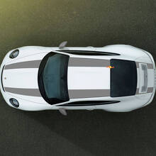 Breite doppelte Rennstreifen Motorhaube Dach Kofferraum Vinyl-Aufkleber Set für Porsche 911R_2