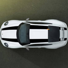 Breite doppelte Rennstreifen Motorhaube Dach Kofferraum Vinyl-Aufkleber Set für Porsche 911R_3