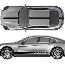 Rennstreifen Seiten Motorhaube Dach Kofferraum Vinyl-Aufkleber-Set Für Porsche Panamera 3