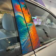 Beach Wave Stil Säulen Türen Vinyl Aufkleber Sticker 2