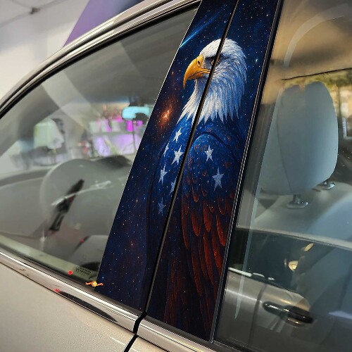 Bald Eagle USA Stil Säulentüren Vinyl-Aufkleber Sticker