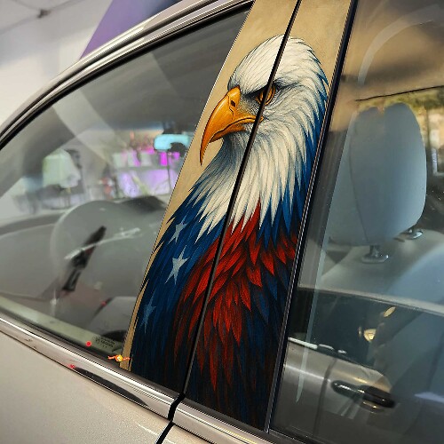 Bald Eagle USA Stil Säulentüren Vinylaufkleber Sticker 2