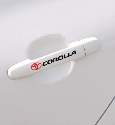 4 X Embleme für Türklinkenaufkleber Tür für Toyota Corolla CARS