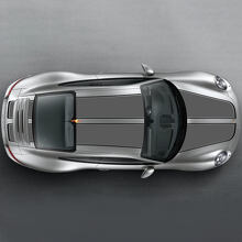 Breite doppelte Rennstreifen Haube Dach Kofferraum Vinyl-Aufkleber-Set für Porsche 911 2