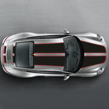 Breite doppelte Rennstreifen Haube Dach Kofferraum Vinyl-Aufkleber-Set für Porsche 911 3