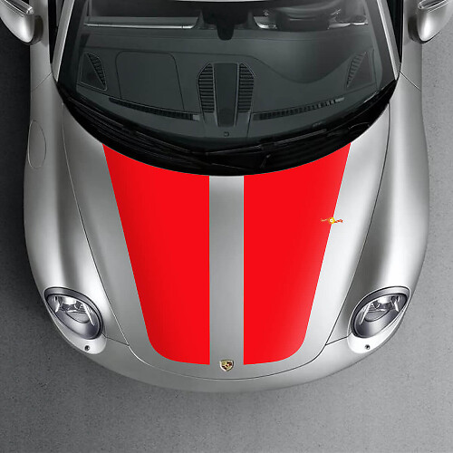 Breite Doppelte Rennstreifen Motorhauben-Vinyl-Aufkleber-Kit Für Porsche 911 996 997 Carrera 1