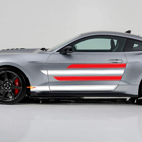 Glatt Scharfe Streifen Schwelle Türen Vinyl Aufkleber Set für Musclecar Shelby Super Snake