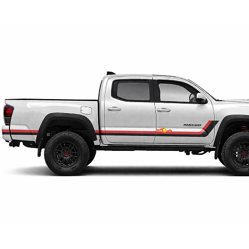 Heritage-Stil Zwillingsstreifen Seiten-Vinylaufkleber Decal für Tacoma 2015-2023 1