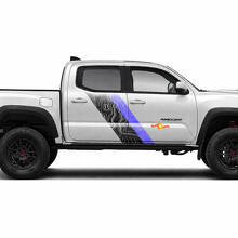 Topografische Karten-Stil Zwillingsstreifen Seiten Vinylaufkleber Decal Für Tacoma 2015-2023 3