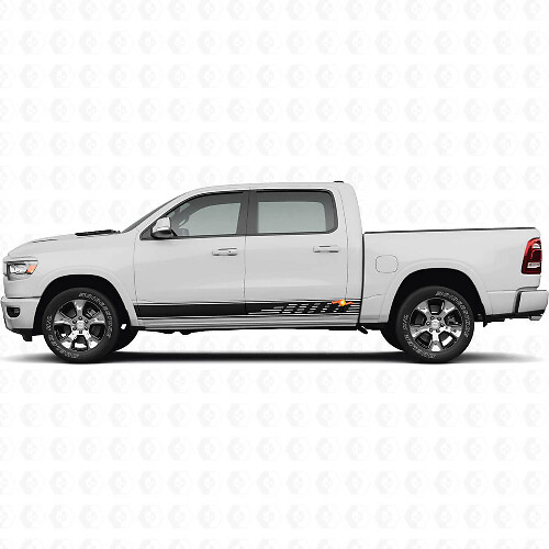 Perforierte Streifen Türseitiger Vinyl-Aufkleber Dekor für Dodge Ram 1500 2019-2024