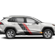 Topographische Karte Stil Türseitenstreifen Vinylaufkleber Dekor für Toyota RAV4 2019-2025 3
