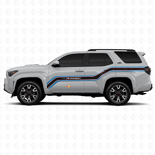 Techno Style Aufwärts verlaufende Linien Seiten Vinylaufkleber Decal Für Toyota 4Runner