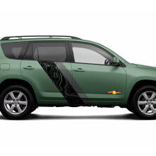 Topografischer Kartenstil Türseitenstreifen Vinylaufkleber Decal für Toyota RAV4 2006-2012 2