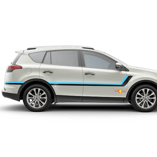Twin Streifen Türseiten Vinyl Aufkleber Decal Für Toyota RAV4 2013-2018