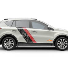Topografische Karten-Stil Türseitenstreifen Vinyl Aufkleber Decal für Toyota RAV4 2013-2018 3