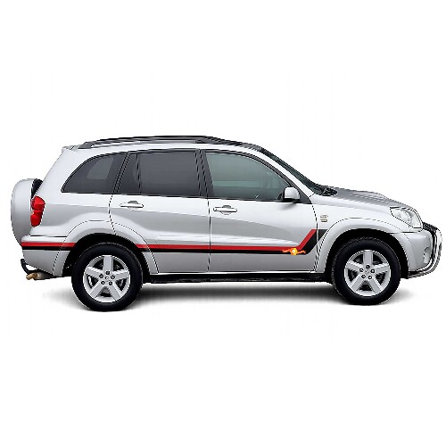 Twin-Stripes Türseiten-Vinylaufkleber Dekor für Toyota RAV4 2000-2005 1