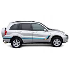Twin-Stripes Türseiten-Vinylaufkleber Dekor für Toyota RAV4 2000-2005 2