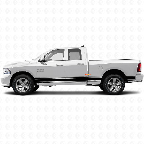 Gerade Streifen Seitenschweller Vinylaufkleber Dekor für Dodge Ram 1500 2011-2018