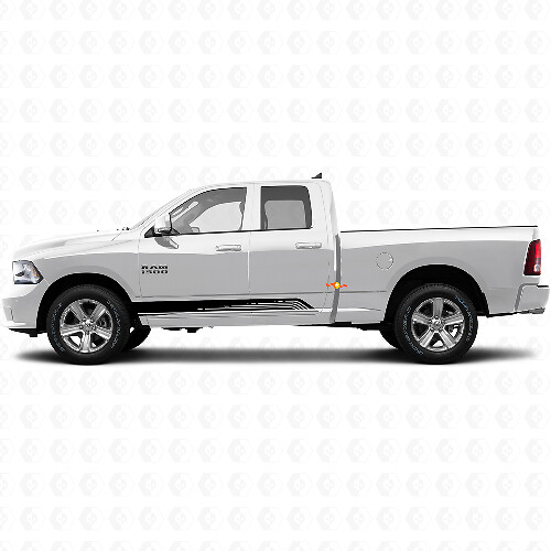 Gebogene Streifen Seitenschweller Tür Vinyl Aufkleber Decal Grafik für Dodge Ram 1500 2011-2018
