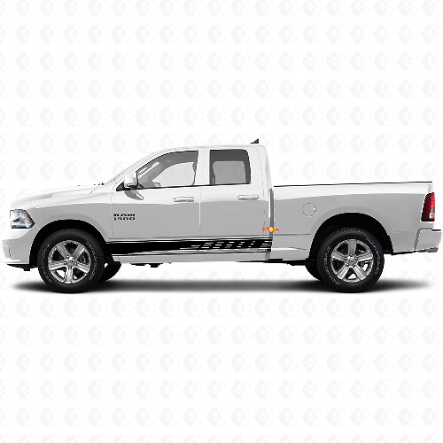 Perforierte Streifen Türseiten-Vinylaufkleber Dekorfolie für Dodge Ram 1500 2011-2018
