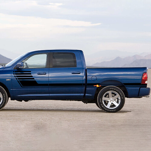 Karierte Streifen Türseitiger Vinyl-Aufkleber Dekor für Dodge Ram 1500 2009-2018