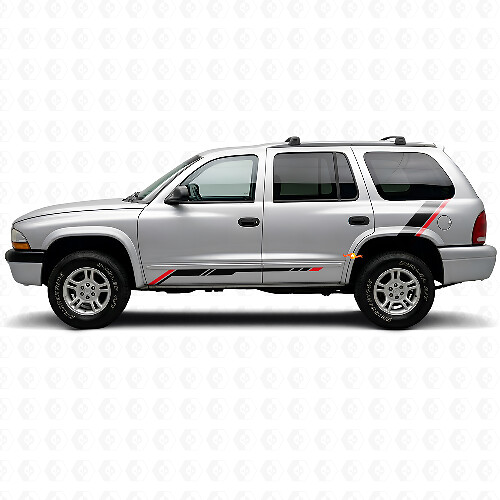 Kariertes Streifen Schweller Seitenteil Vinylaufkleber Decal für Dodge Durango 1998-2003 1