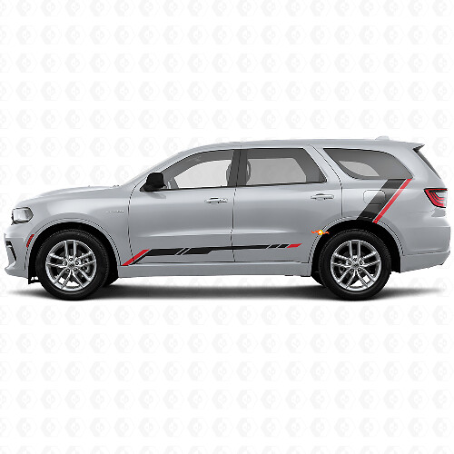 Karierte Streifen Schweller Seitlicher Vinyl-Aufkleber für Dodge Durango 2011+ 1