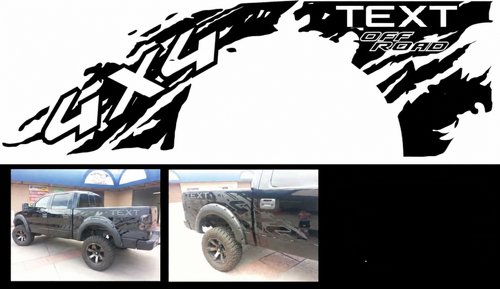 4x4 TEXT Off Road Mud Splatter Ladeflächenseite Vinylaufkleber für Ford F-150 2010-2014