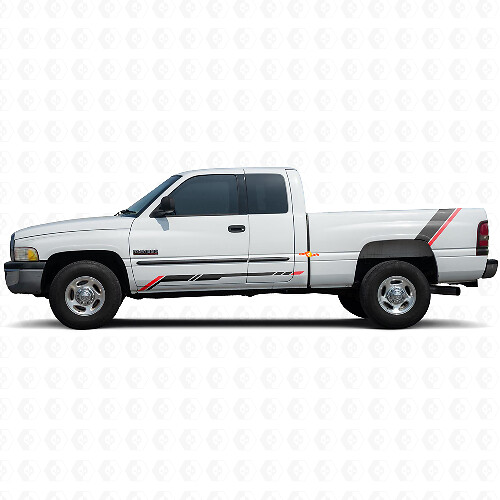 Karierte Streifen Seitenwand hinterer Vinylaufkleber für Dodge Ram 1500 1994-2001 1