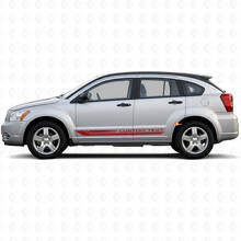 Karierte gebogene Streifen Schweller Vinyl-Aufkleber Decal für Dodge Caliber 2007-2012 3
