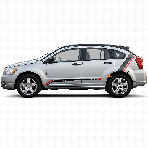 Twin Stripes Schweller Seitenheck Vinylaufkleber Decal für Dodge Caliber 2007-2012 1