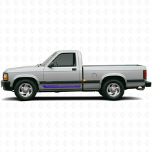 Karierte gebogene Streifen Rocker Panel Vinyl-Aufkleber Decal für Dodge Dakota 1987-1996 2