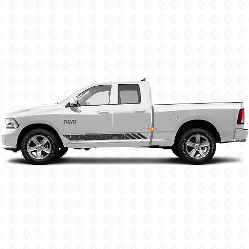 Topografische Stilstreifen Tür Vinylaufkleber Aufkleber für Dodge Ram 1500 2011-2018