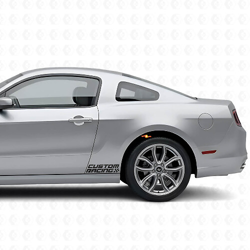 Racing Schachbrettmuster Stil Seiten Vinyl Aufkleber Set für Musclecar 2010-2020