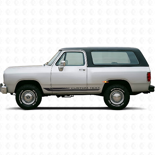 Kariert Gebogene Streifen Schweller Vinylaufkleber Decal für Dodge Ramcharger 1974-1993