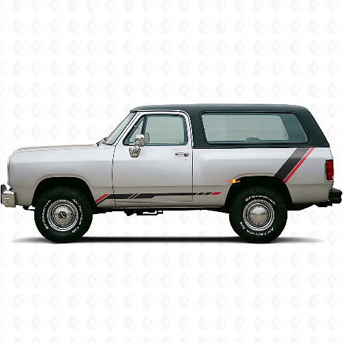 Doppelstreifen Schweller Seiten Vinyl-Aufkleber Decal für Dodge Ramcharger 1974-1993