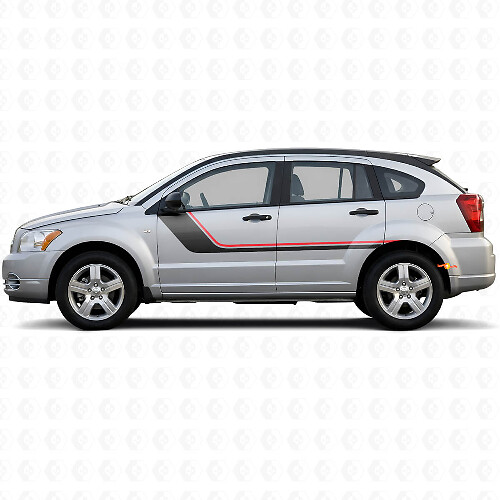 Twin Stripes Türseiten Vinylaufkleber für Dodge Caliber 2007-2012