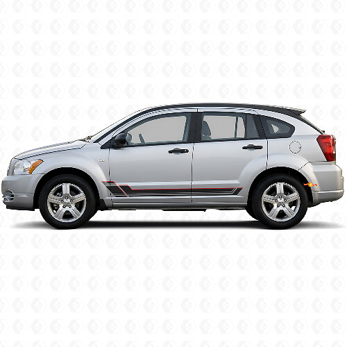 Twin Stripes Seitenschweller Vinyl-Aufkleber für Dodge Caliber 2007-2012 1