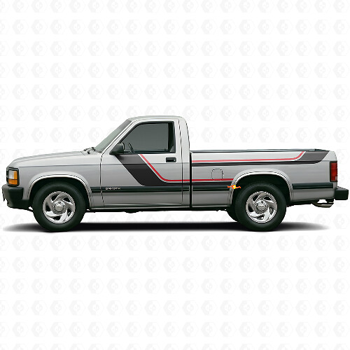Twin Stripes Seiten-Vinylaufkleberset für Dodge Dakota 1987-1996 1