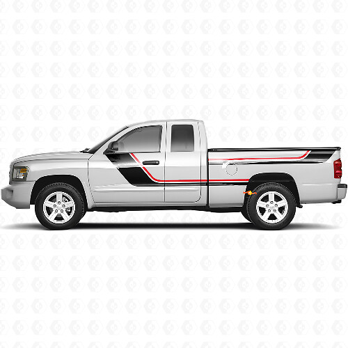 Twin Stripes Seitlicher Vinyl-Aufkleber Satz für Dodge Dakota 2005-2011 1