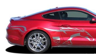 Side Horse STEED Vinyl Graphic Pony Stripe Decal Vinyl passend für 2015 Ford Mustang