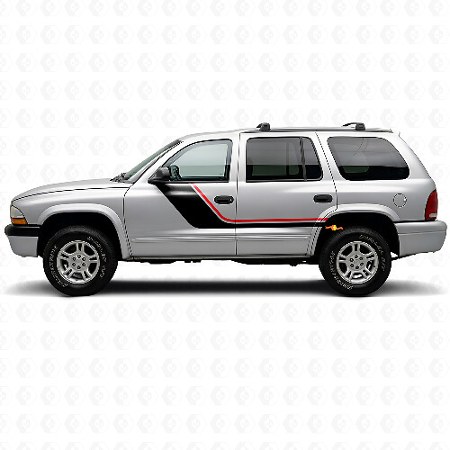 Zwillingsstreifen Türseiten-Vinylaufkleber für Dodge Durango 1998-2003 1