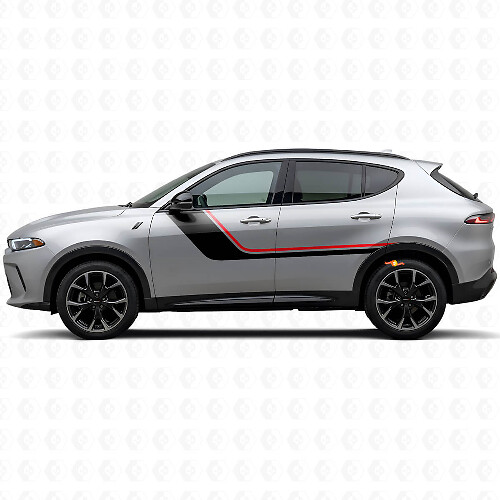 Doppelte Streifen Türseiten Vinylaufkleber für Dodge Hornet 2023+ 1