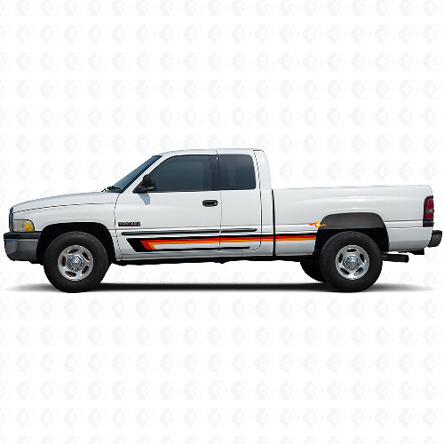 Dreifachstreifen Türseiten-Vinylaufkleber für Dodge Ram 1500 1994-2001 1