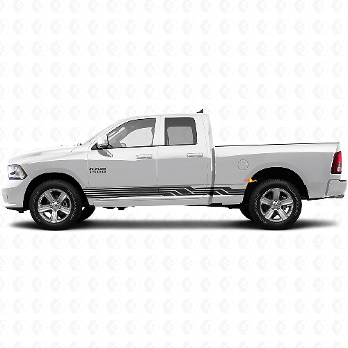 Verschlungene, geschwungene Streifen Seitenleisten Vinyl-Aufkleber für Dodge Ram 1500 2011-2018
