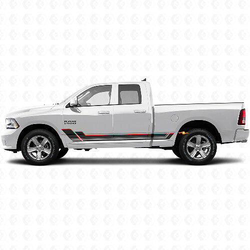 Twin-Stripes Schweller Vinyl-Aufkleber-Kit für Dodge Ram 1500 2011-2018