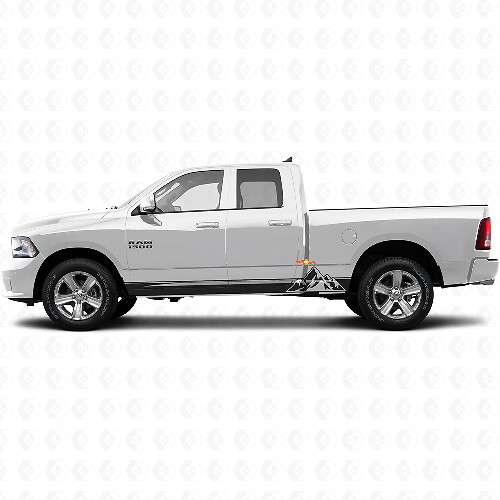 Mountains Style Streifen Schweller Vinylaufkleber für Dodge Ram 1500 2011-2018 1